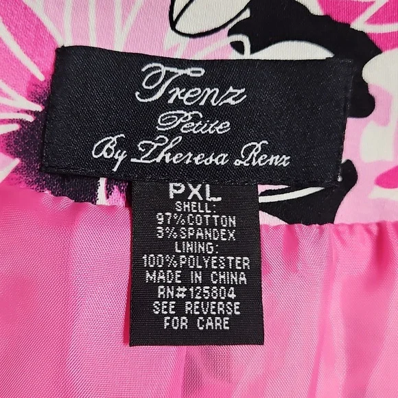 Floral Pink Women's Jacket Size Petite Extra Large - Picture 4 of 5